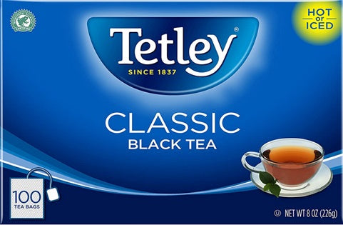 Tetley Black Tea, Classic, 100 Tea Bags